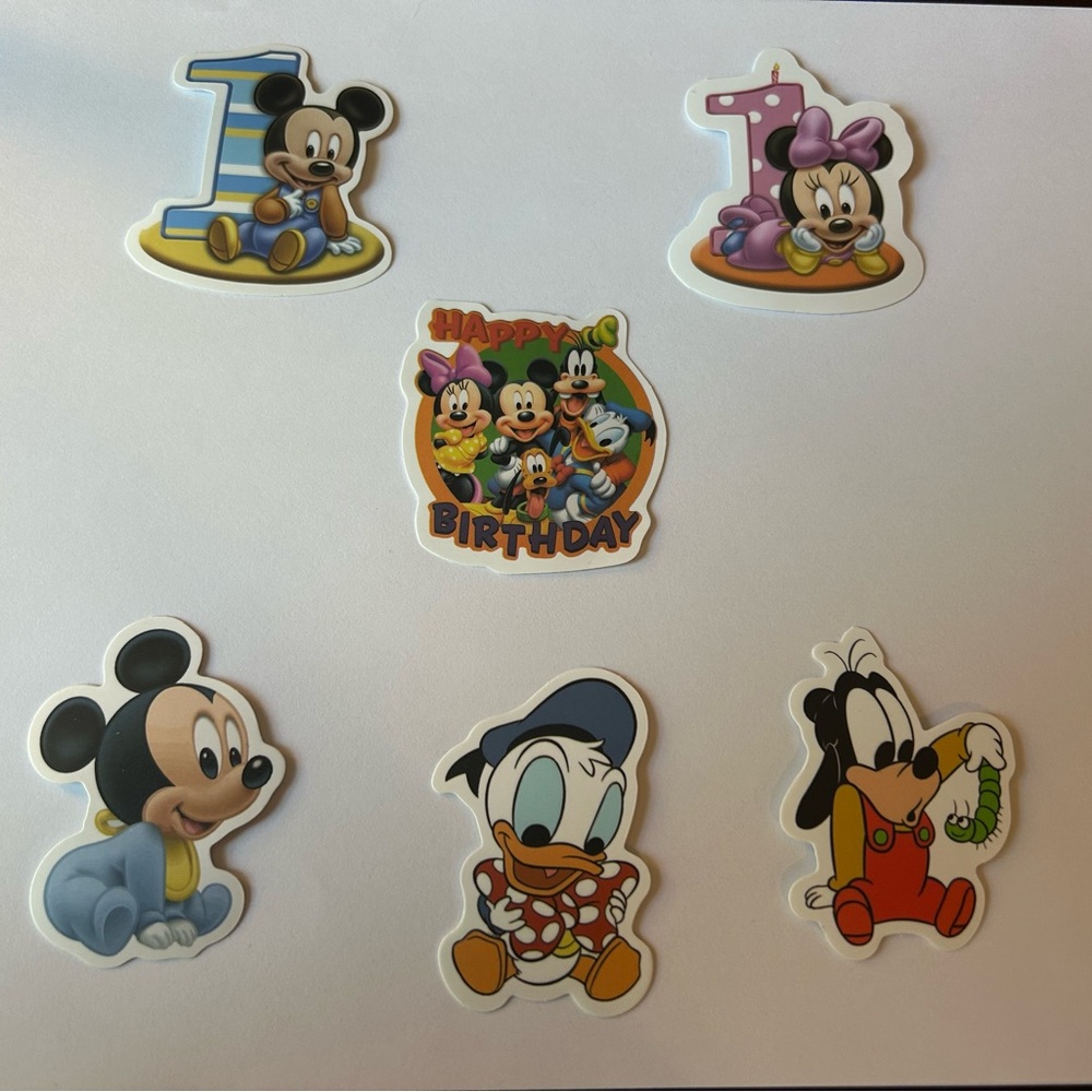 Disney Stickers for Laptops or Water Bottles (Waterproof) - Set of 6